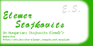 elemer stojkovits business card